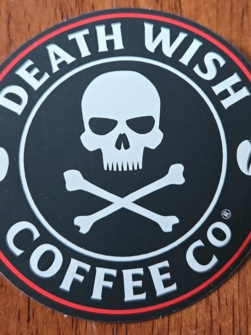 Death Wish Coffee Logo Sticker 3" Matte Skull Bones Coffee Bean Decal Deathwish